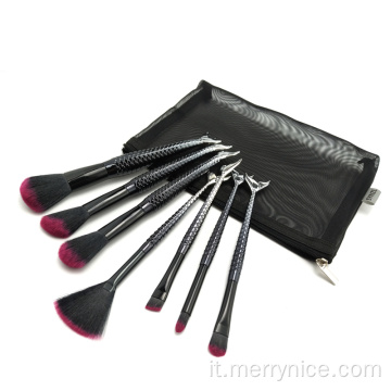 Set di pennelli cosmetici con sirena 7PC